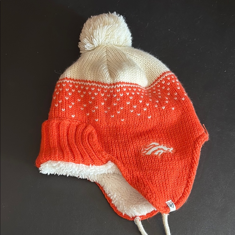Broncos beanie with flaps